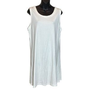 P. Jamas women’s xl 100% pima cotton white nightgown sleeveless butterknits